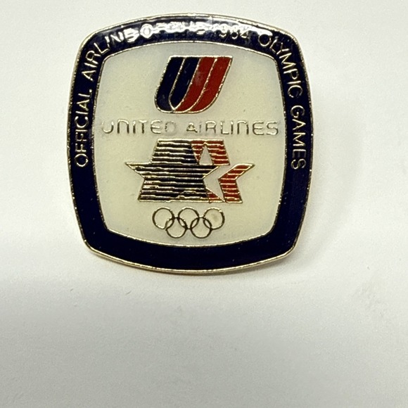 UNITED AIRLINES 1984 Los Angeles Olympics Games Pin Mint Condition small